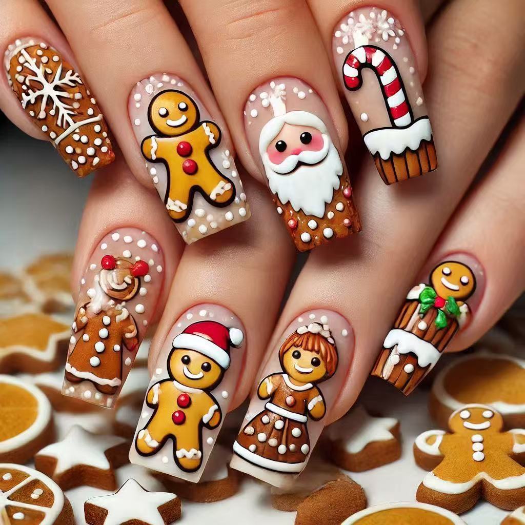 Weihnachtskunstnägel mit festlichen Motiven Brehn