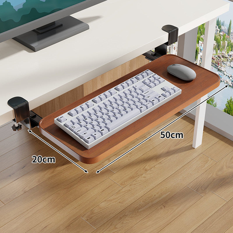 Clamp-Montierter Untertisch Verstellbarer Bambus Tastaturablage