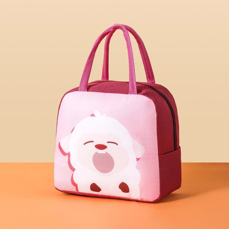 Süße tierische isolierte Lunch-Tasche Brehn
