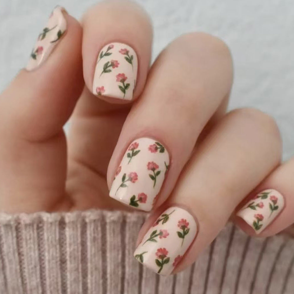 Floral Print Press-On Nail Art Brehn