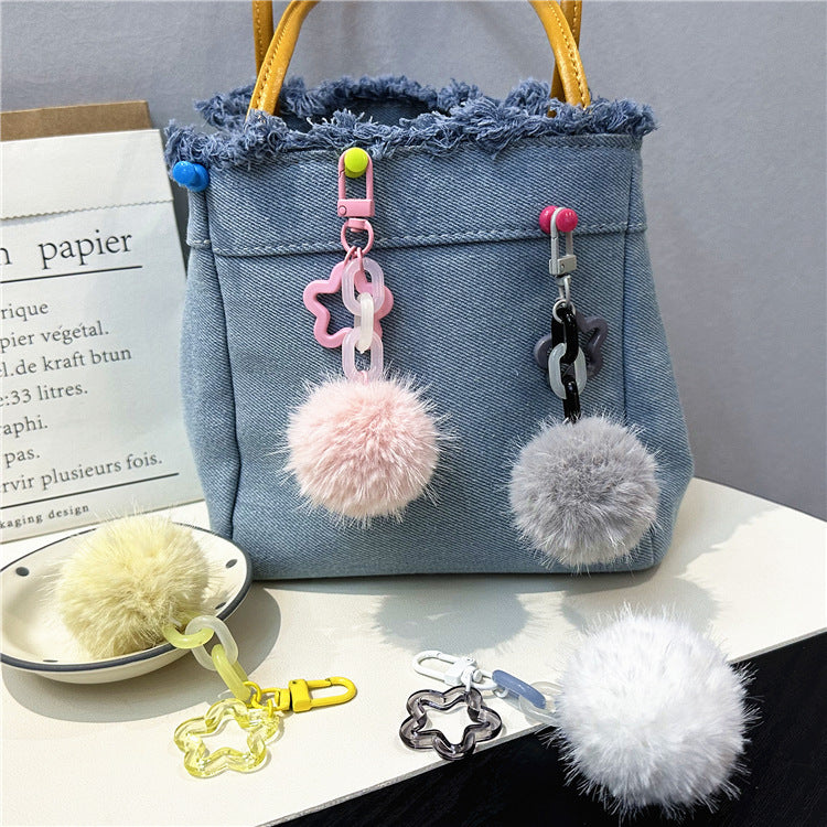 Niedlicher Flauschiger Pom-Pom Schlüsselanhänger Brehn