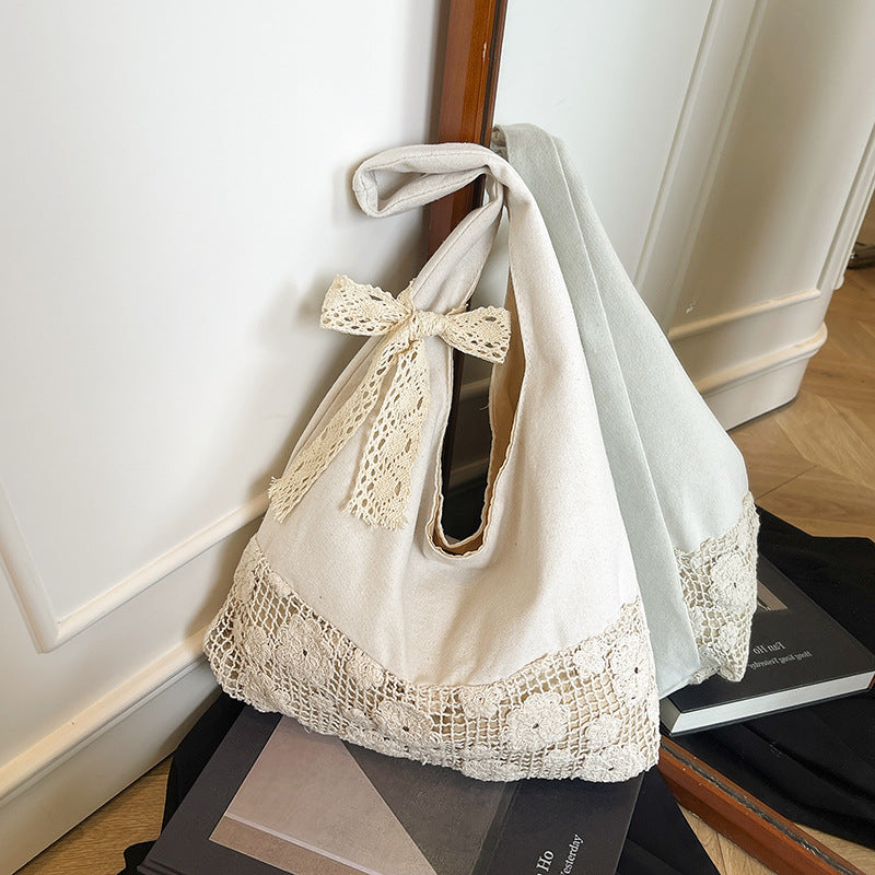 Handgefertigte Blumenspitze Tote Bag