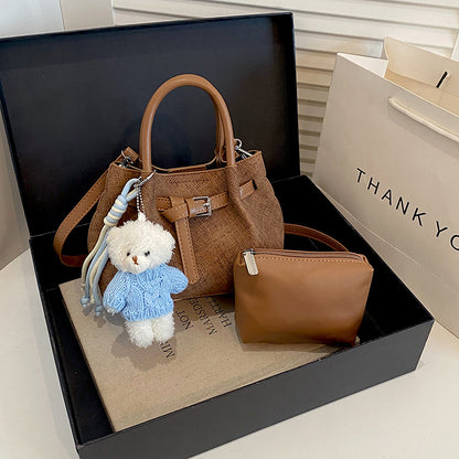 Vintage-Style Textured Handtasche