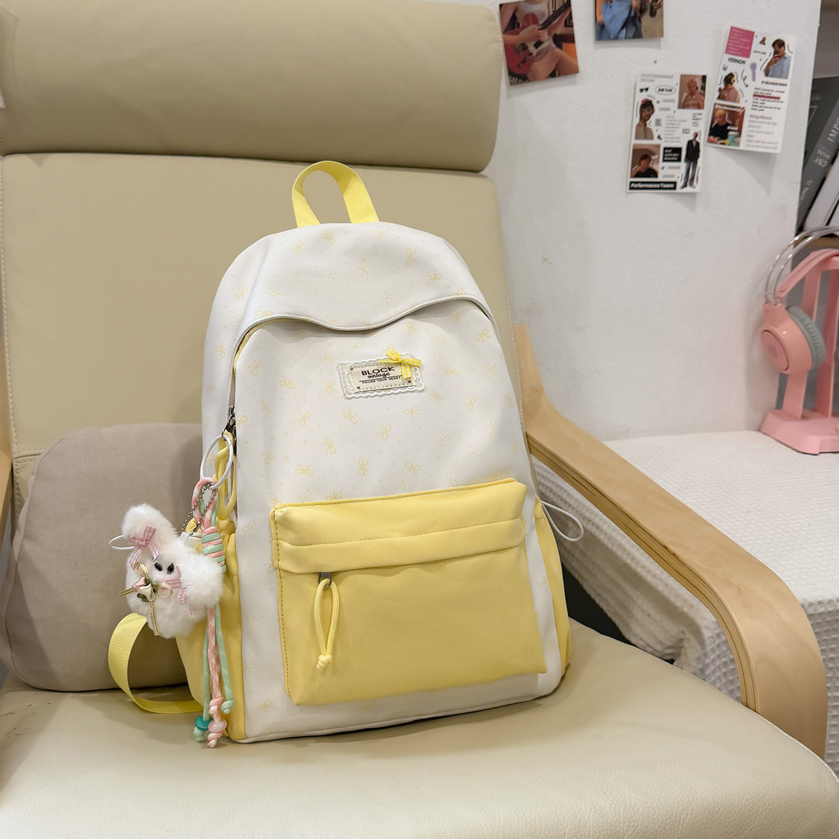 Stylische bedruckte Rucksack mit lustigen Charakterakzenten Brehn