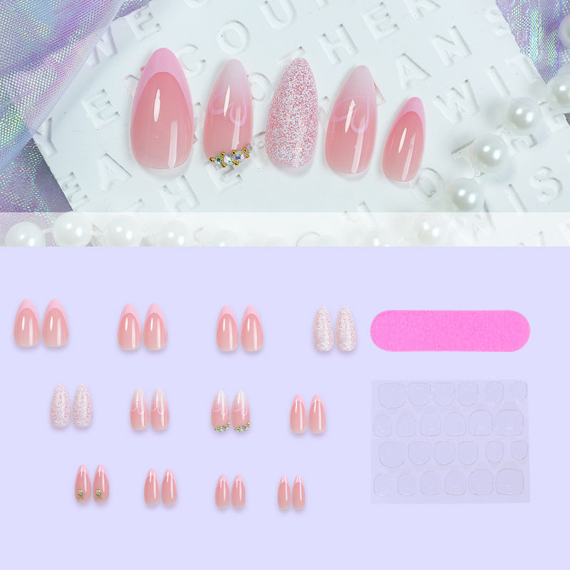 Kunstnagelset mit Glitzer- und Blumenverzierungen Brehn