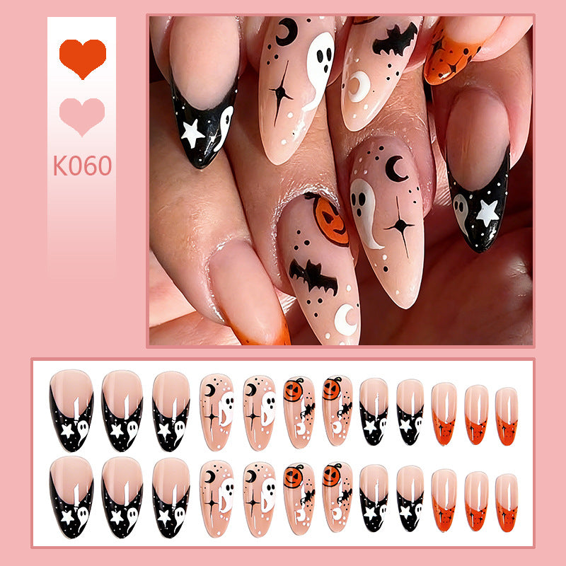 Kunstnägel im Halloween-Design mit Geistern und Kürbis-Motiven Brehn