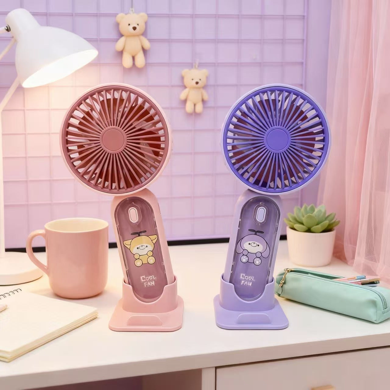 Damen Tragbarer Handventilator mit flexibler Neigungsfunktion und USB-Ladegerät Brehn