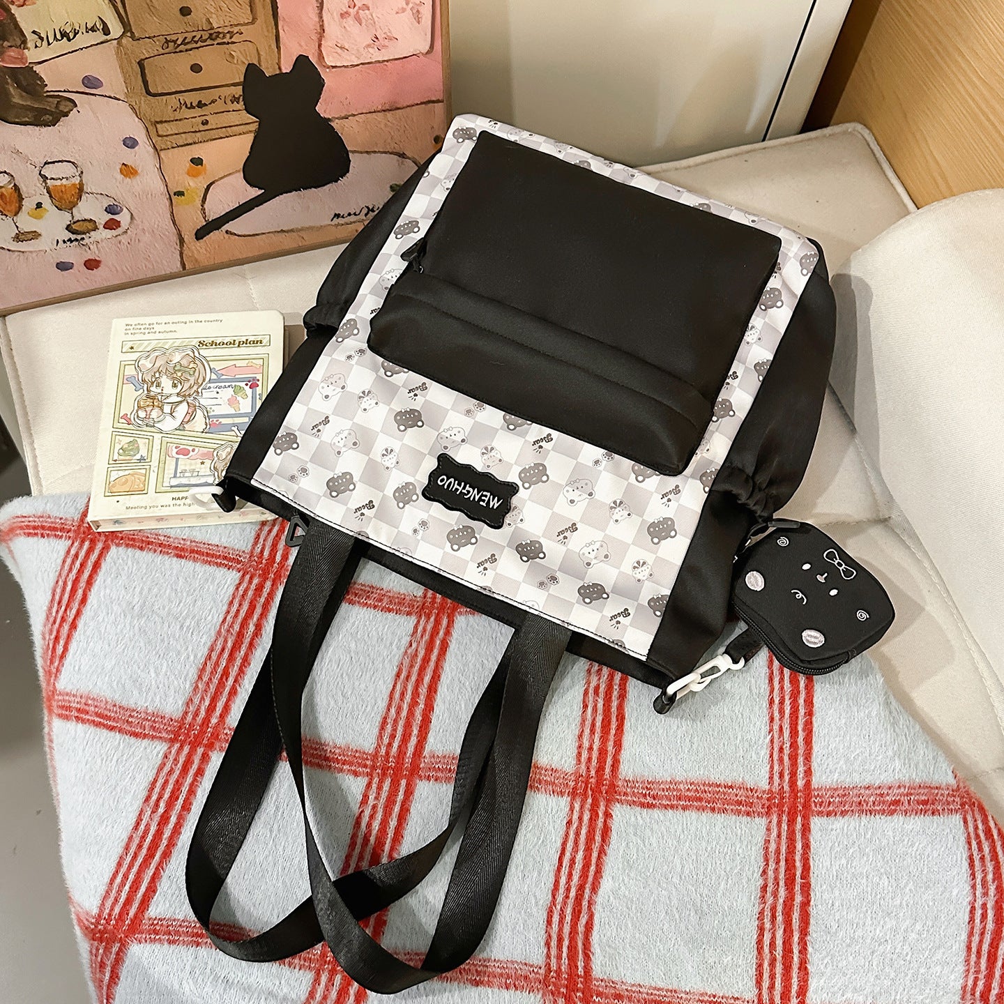 Cartoon-Themen Multi-Taschen Schul-Rucksack