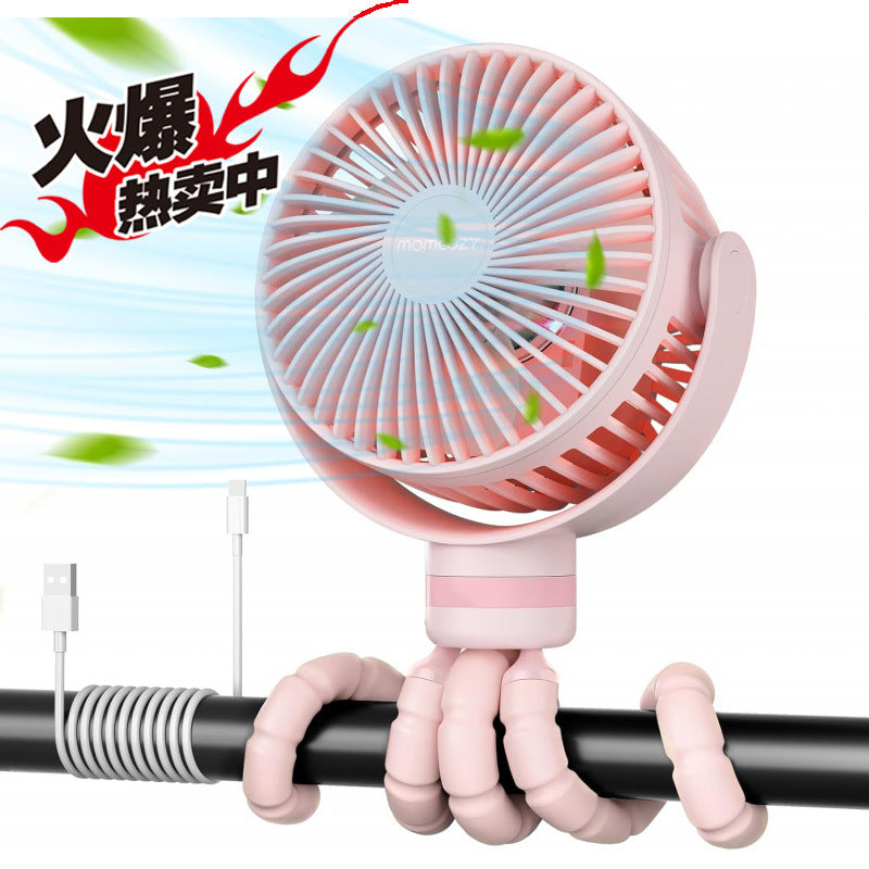 Unisex flexibler USB-Ventilator mit drehbarem Kopf und innovativer Halterung Brehn