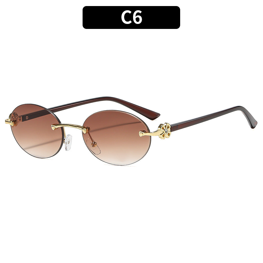 Vintage-Style Oval Sonnenbrille