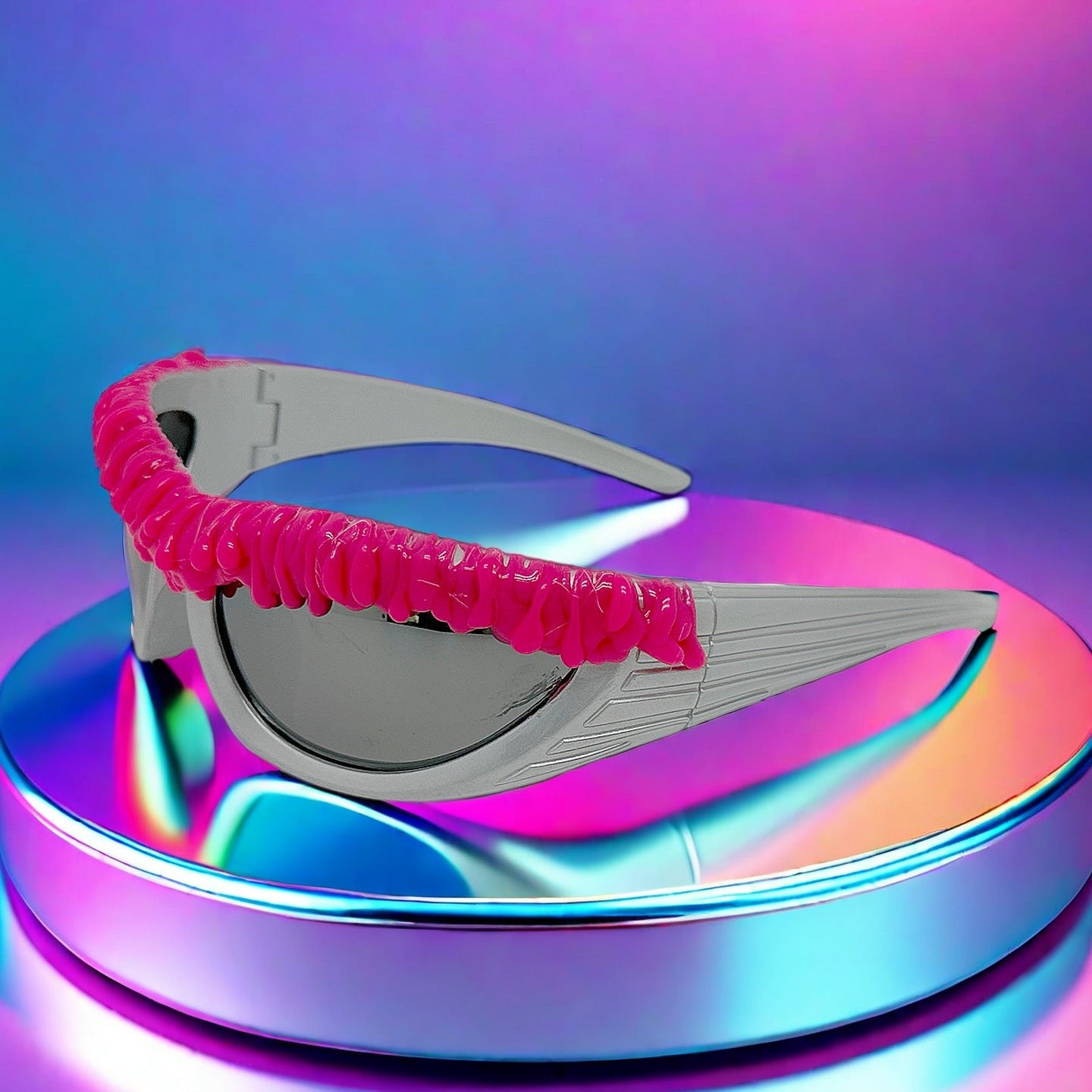 Damen trendige Sonnenbrille mit kreativem Flüssigkeitsrahmen Brehn