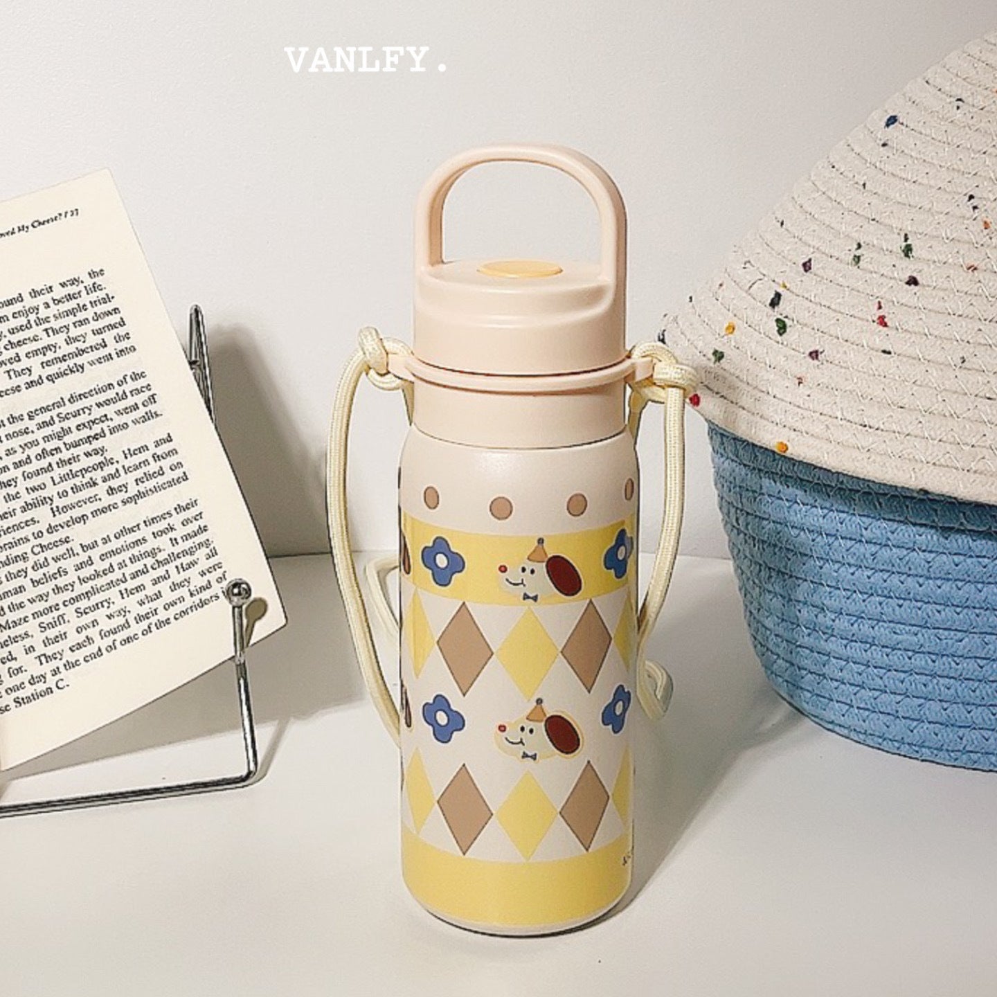 Damen Isoliertrinkflasche mit durchgehendem Tierdesign und Trageriemen Brehn