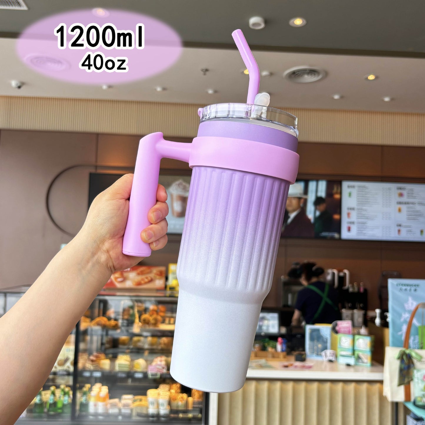 Damen Multifunktionale Getränkeflasche mit praktischem Tragegriff Brehn