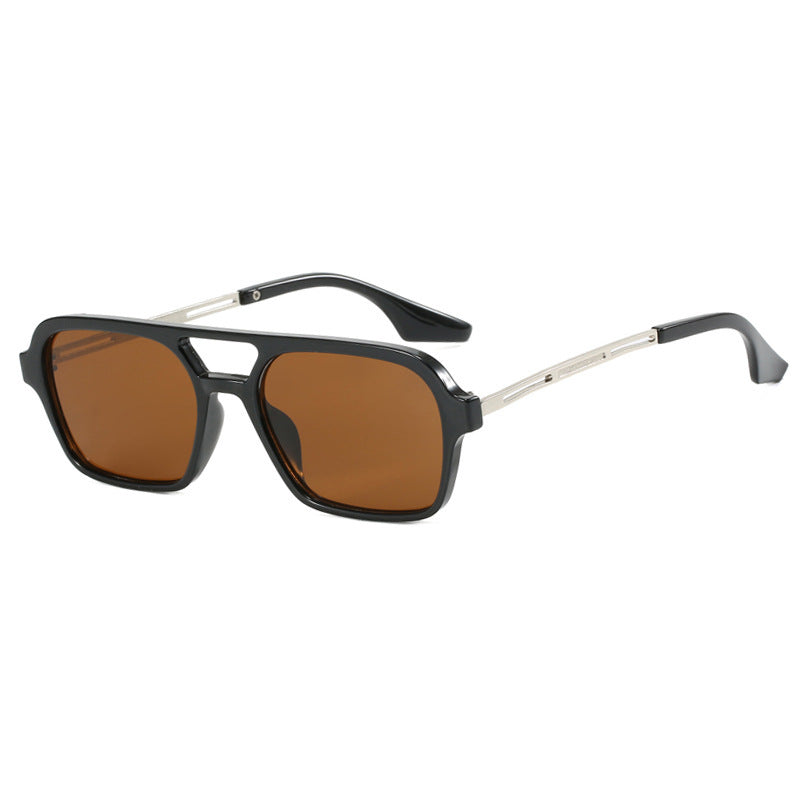 Damen auffällige quadratische Sonnenbrille mit transparentem Rahmen Brehn
