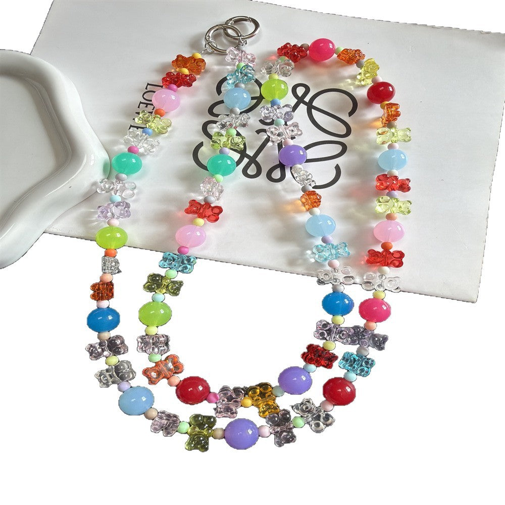 Bunte Perlen Brillen Kette Brehn