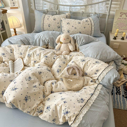 Gemütliche Polka-Dot-Bettwäsche-Set