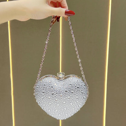 Herzförmige Strass-Abendtasche