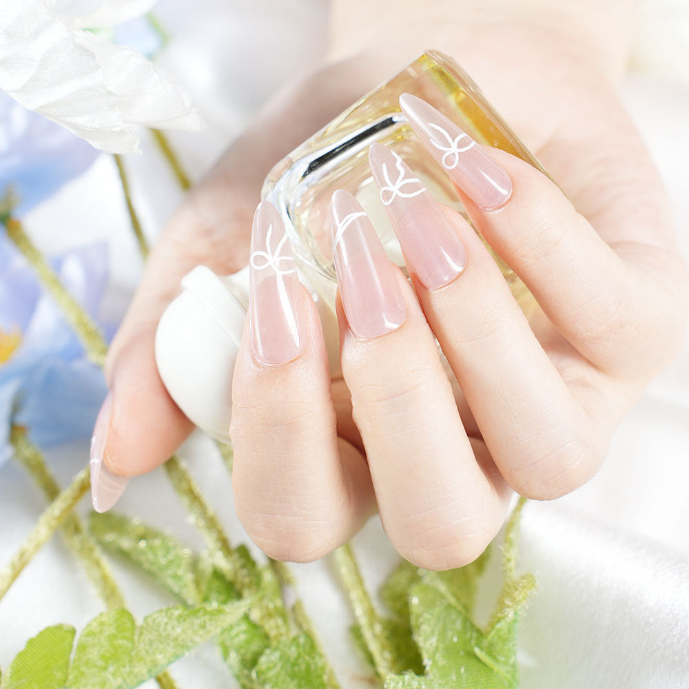 Exquisite French Tip Press-On Nails Brehn
