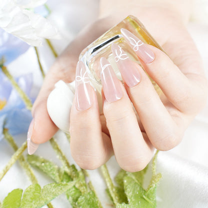 Exquisite French Tip Press-On Nails Brehn