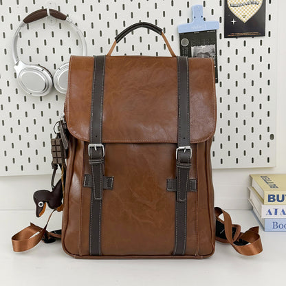 Stylischer Leder Laptop Rucksack