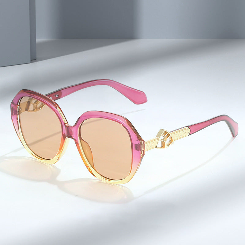 Damen Oversized Sonnenbrille mit goldenen Akzenten Brehn