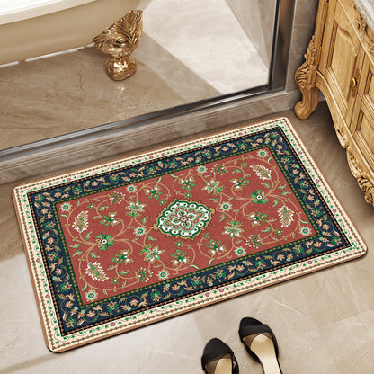 Elegante Floral Badezimmer Bereich Matte Brehn