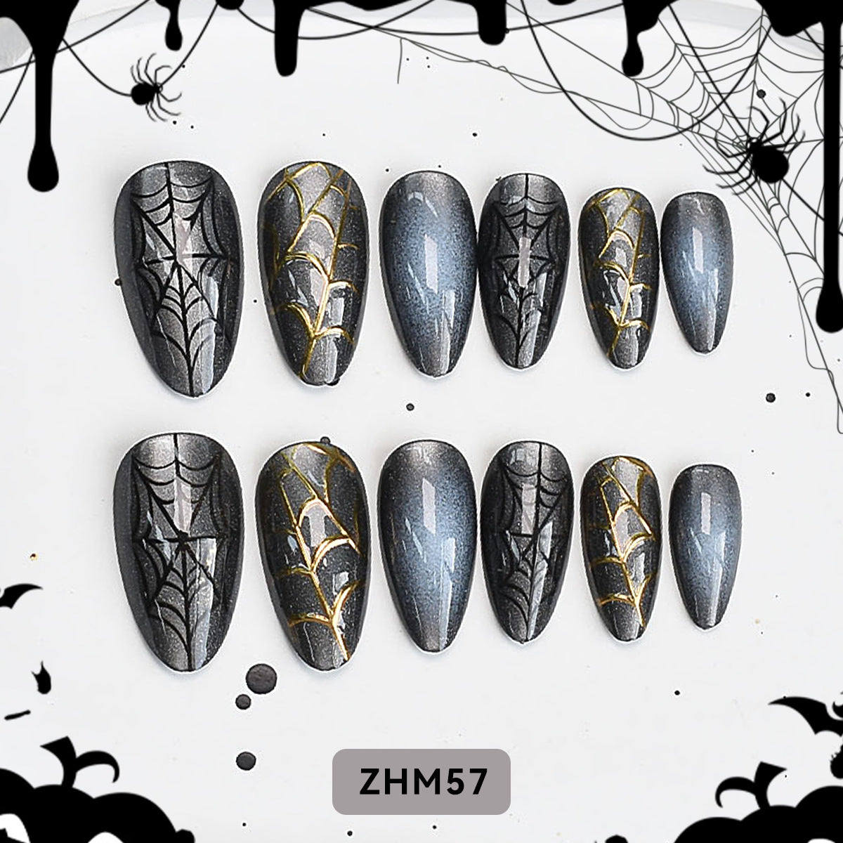 Halloween-Themen Künstlerische Press-On Nägel Set Brehn