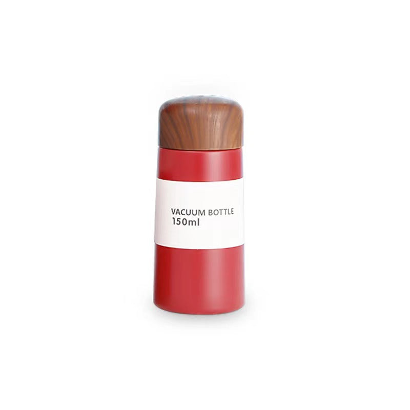 Damen vakuumisolierte Wasserflasche mit innovativem Holzdeckel Brehn