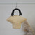 Damen Designer Basttasche mit schwarzem Griff Brehn
