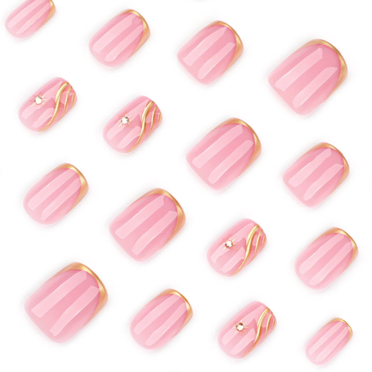 Künstliche Nagelkunst mit glamourösen goldenen Akzenten Brehn