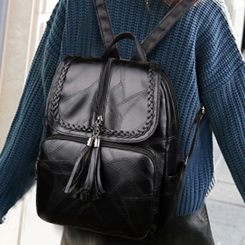 Chic Strukturierte Leder Rucksack Brehn