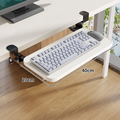 Unter-Desk Herausziehbare Tastaturablage mit Klemmbefestigung und ergonomischer Holzplatte