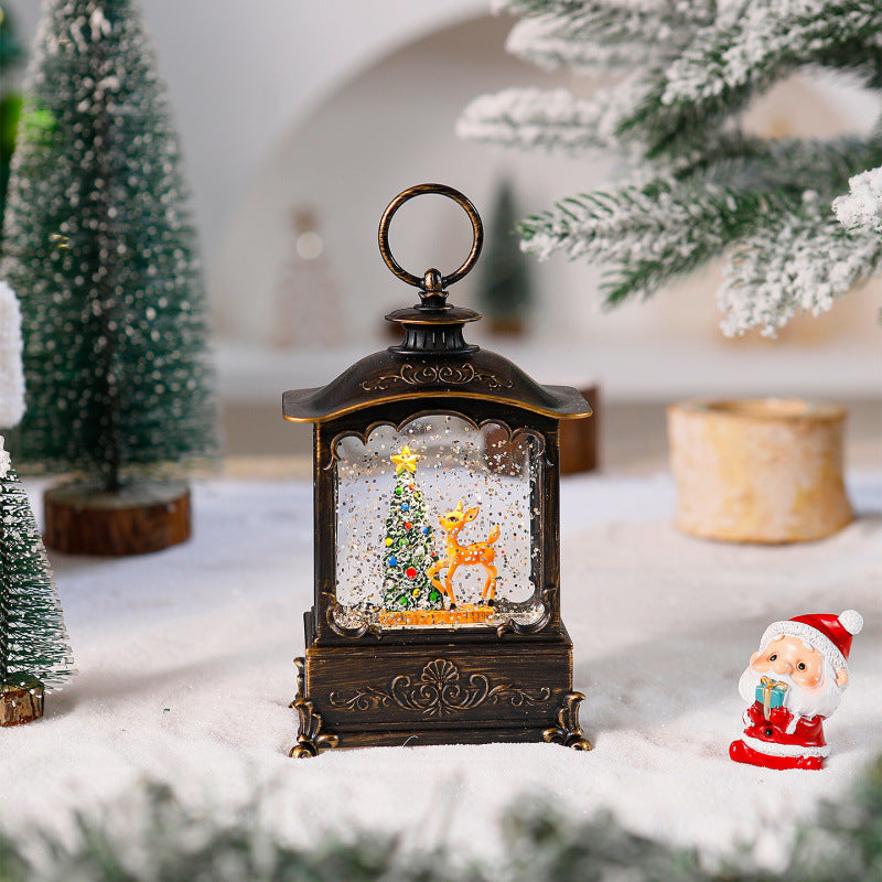 Lichterlaterne mit Schneeszenen Brehn