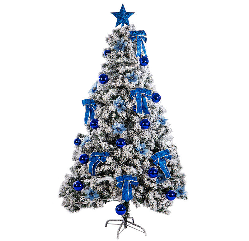 Premium Flocked Weihnachtsbaum mit dekorativen Ornamenten Brehn