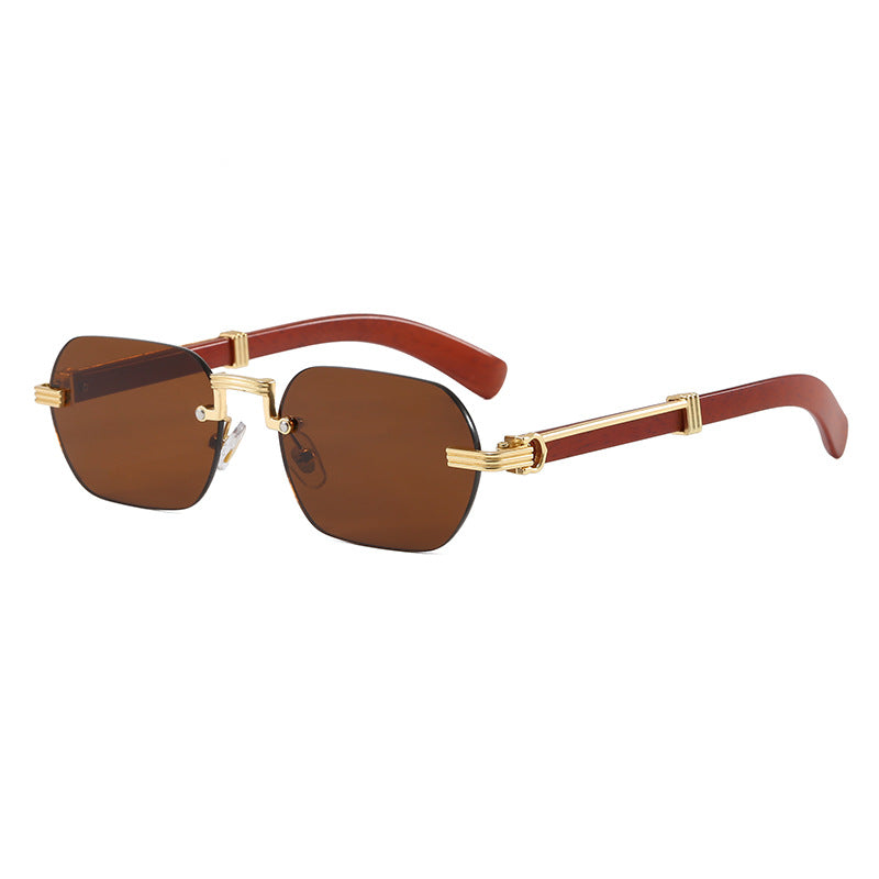 Damen Geometrische Designer-Sonnenbrille mit luxuriösem Metallrahmen Brehn