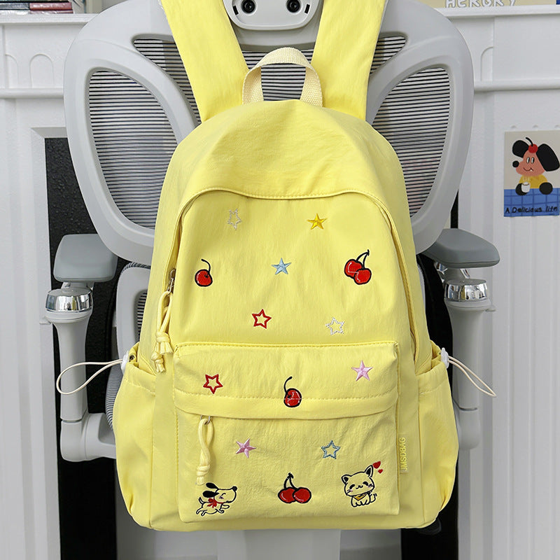 Verspielter Charakter Bestickter Schulrucksack Brehn
