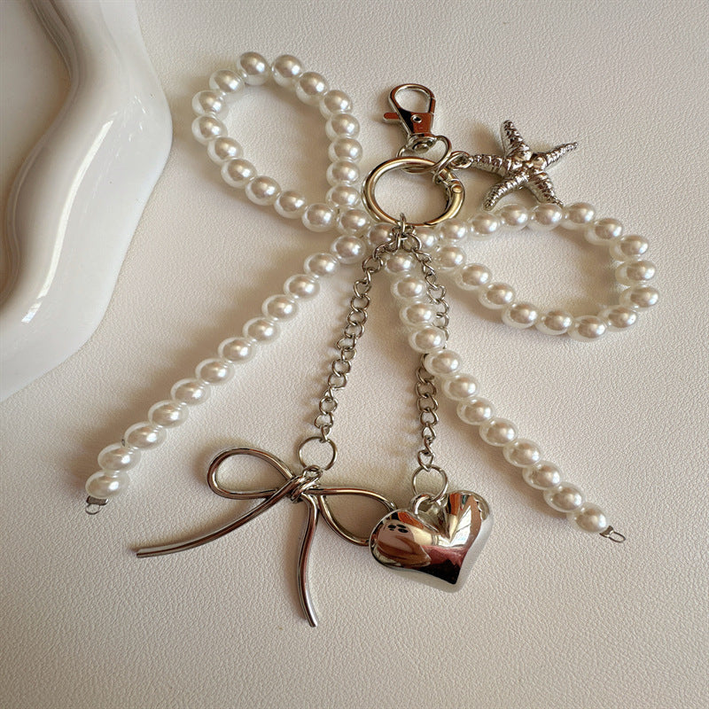 Elegante Perlen Charm Schlüsselanhänger Brehn