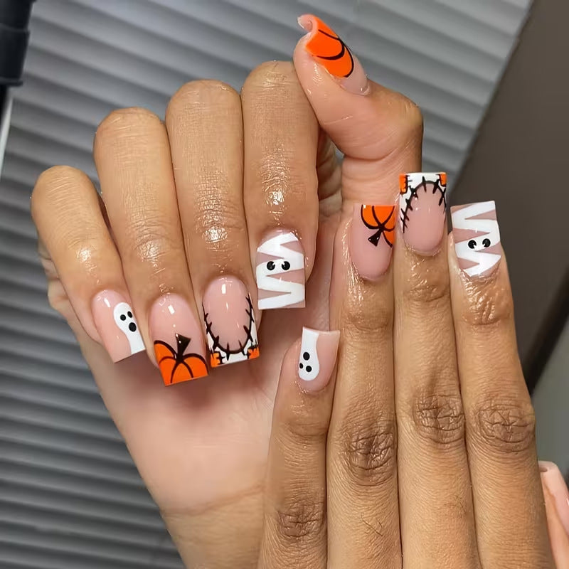 Festliches Halloween Press-On Nagelkunst Set Brehn