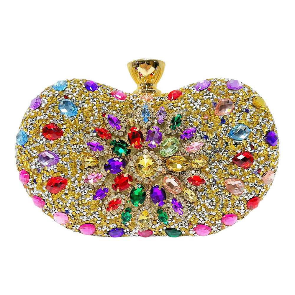 Aufwändige, mit Kristallen verzierte Abend-Clutch