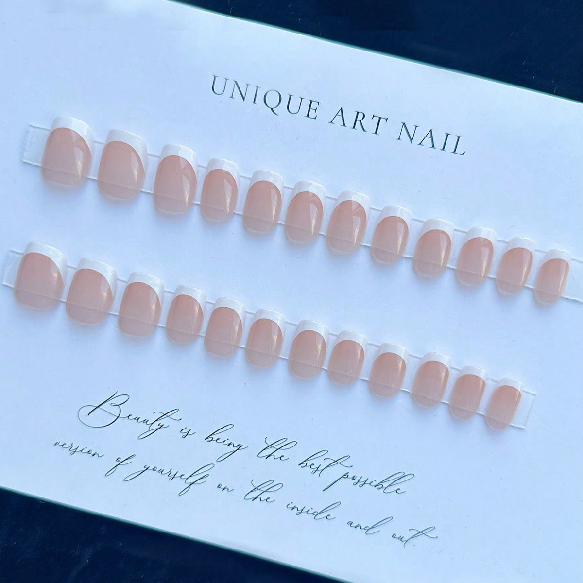 Französische Spitze Acryl Nagelset Brehn