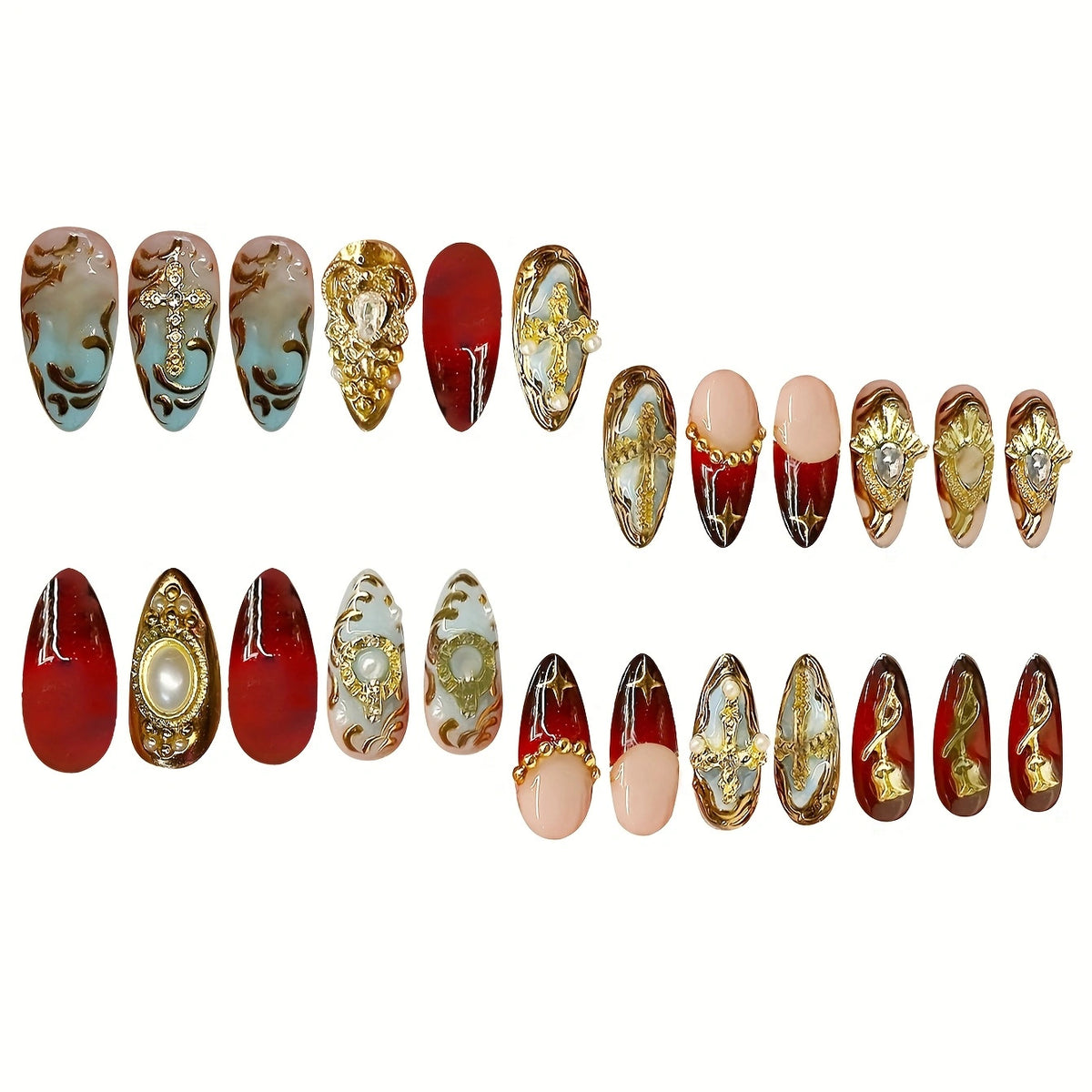 Luxuriöse Verzierungen für Nagelkunstverlängerungen Brehn
