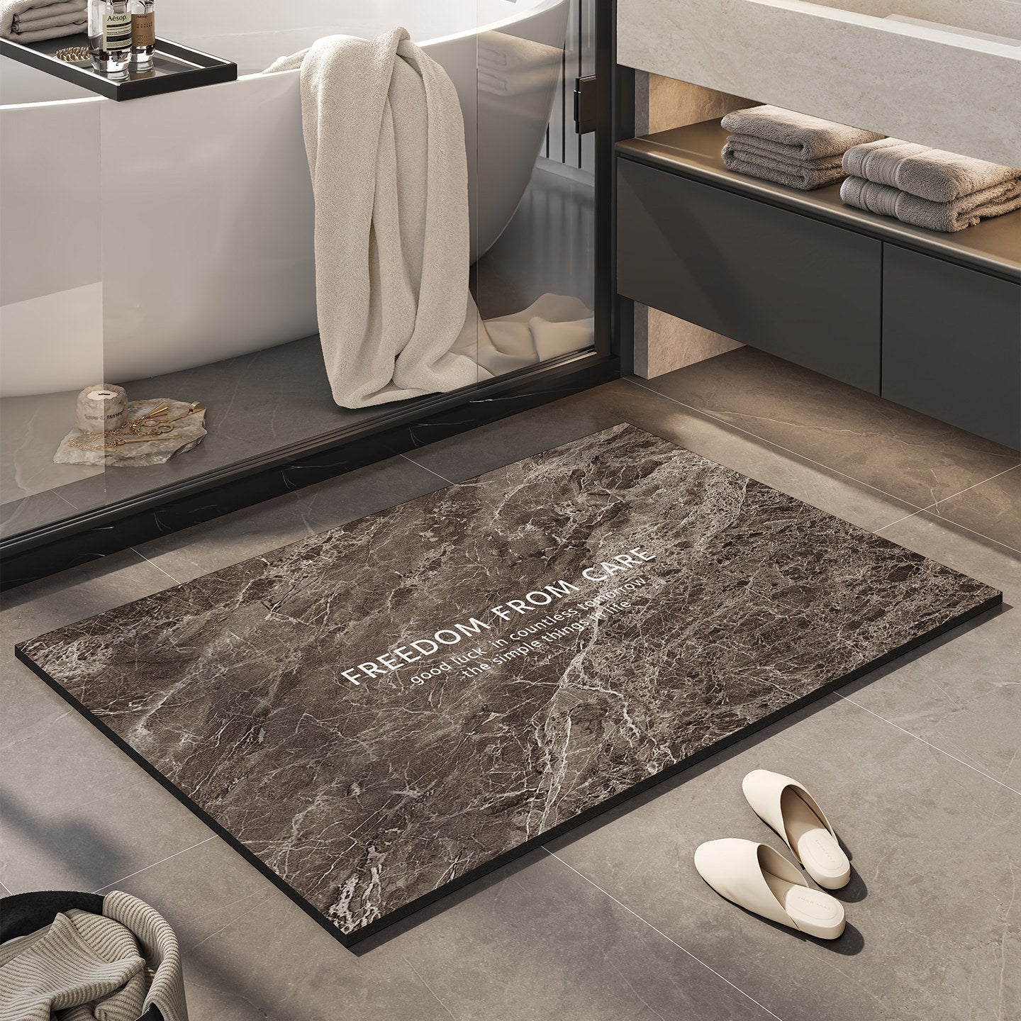 Inspirierendes Marmor-Badeteppich Brehn