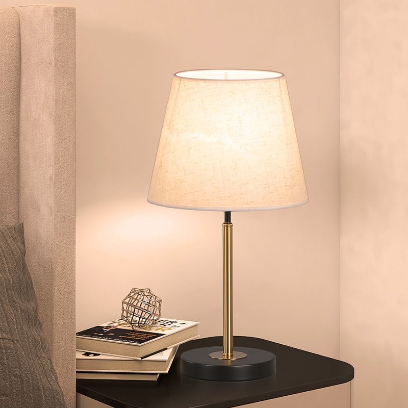 Moderne Leinen Schirm Tischlampe