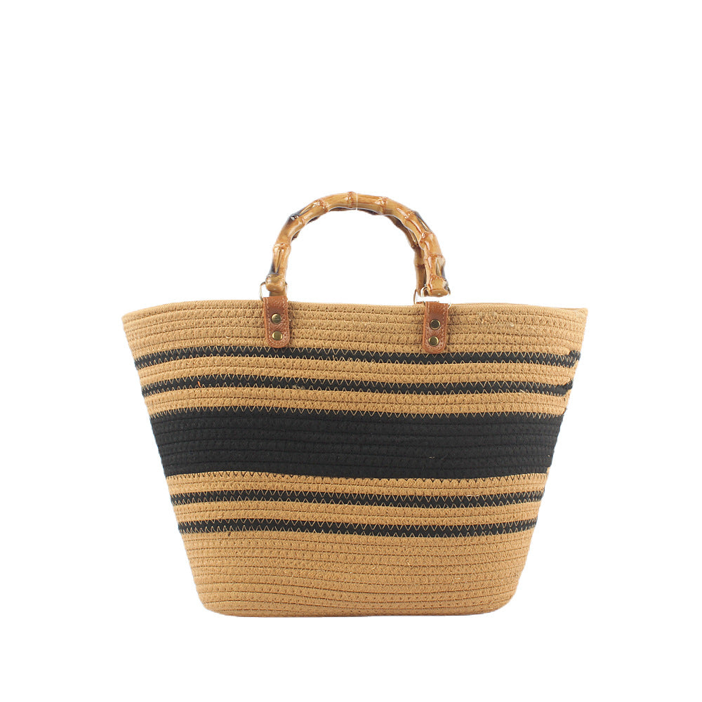 Stilvolle Strandtasche mit Bambusgriffen Brehn