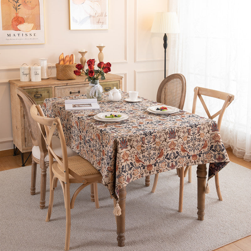 Überworfene Blumenmuster Tischdecke