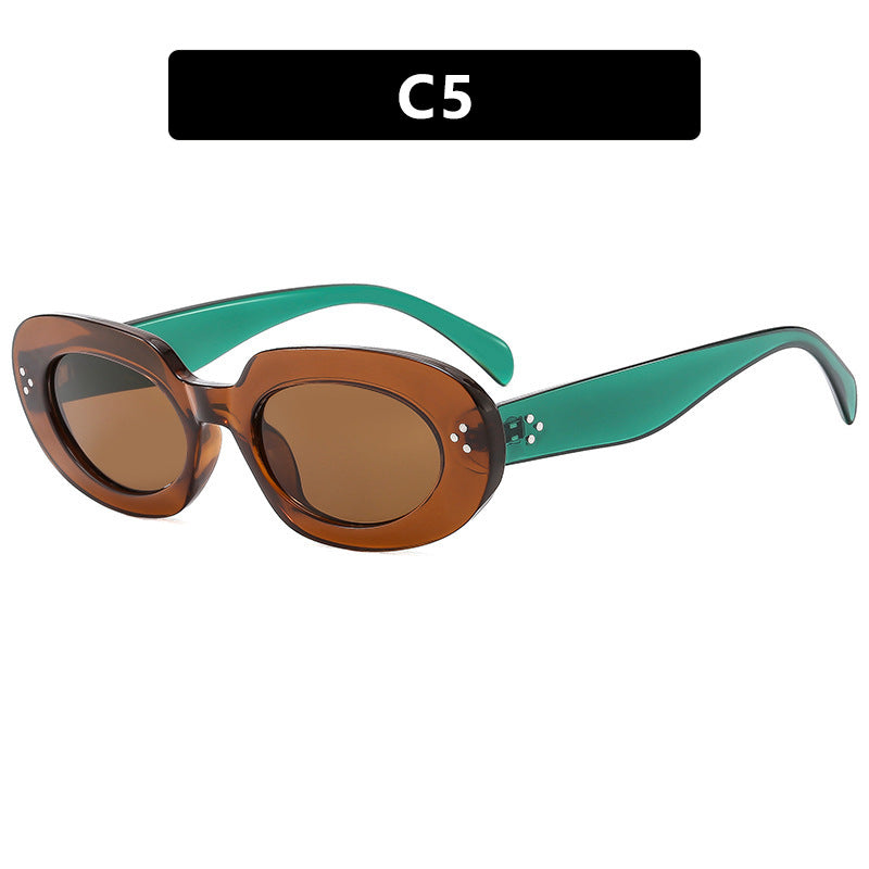 Damen modische Sonnenbrille mit einzigartigem ovalen Rahmen und schützenden Gläsern Brehn