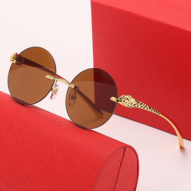 Damen runde Sonnenbrille mit luxuriösen Akzenten und schützendem UV-Schutz Brehn