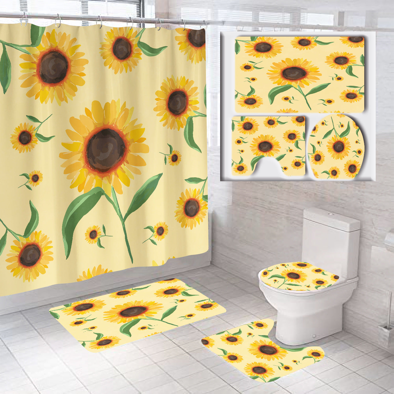 Florales Badezimmerdekor-Set Brehn