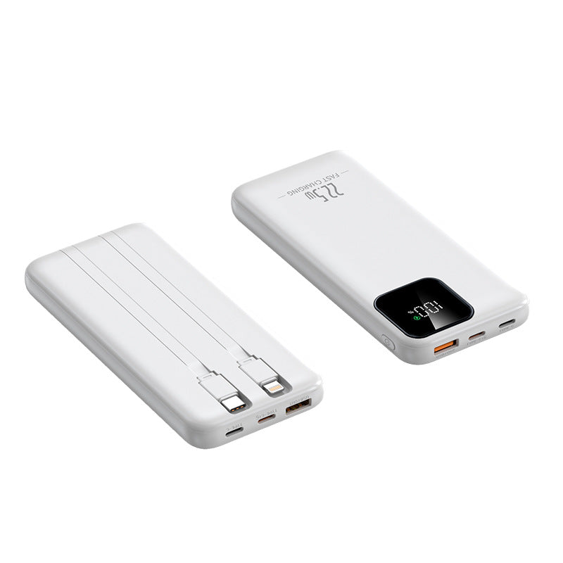 Powerbank mit Integrierten Ladekabeln und Digitaler Ladeanzeige Brehn