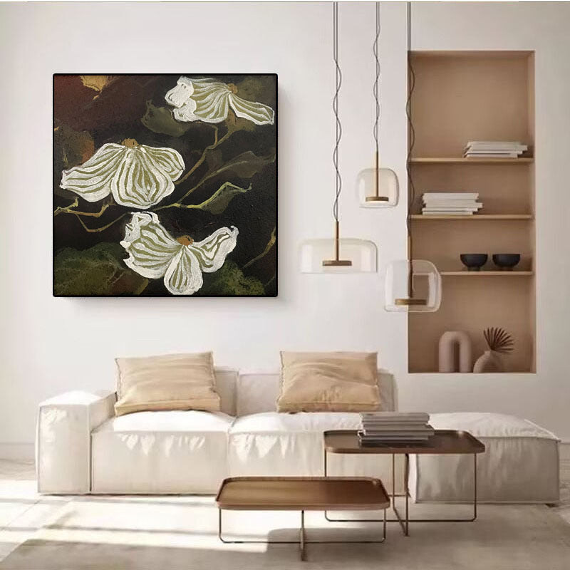 Texturiertes floralem Canvas Wandkunst